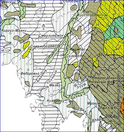 carte de de la vegetation Bachkirie