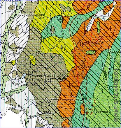 carte de de la vegetation Bachkirie