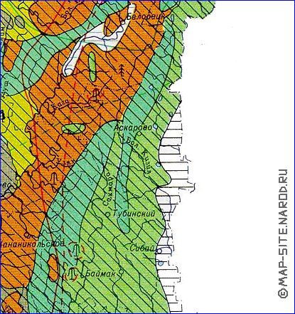 carte de de la vegetation Bachkirie