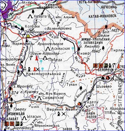 Touristique carte de Bachkirie