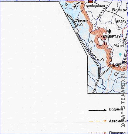 Touristique carte de Bachkirie