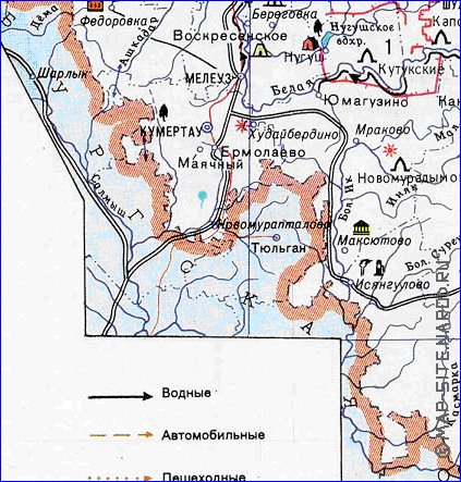 Touristique carte de Bachkirie