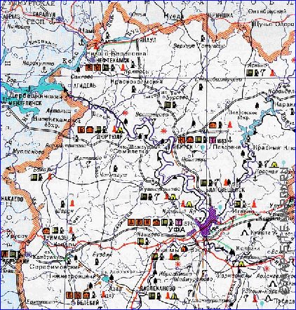 Turismo mapa de Bascortostao