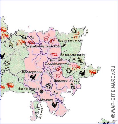 Zoologique carte de Bachkirie