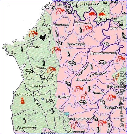 Zoological mapa de Bascortostao