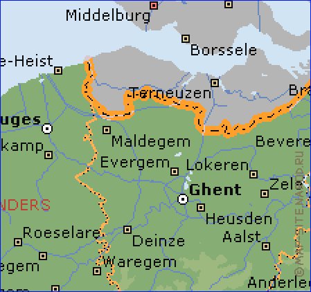 Administratives carte de Belgique en anglais