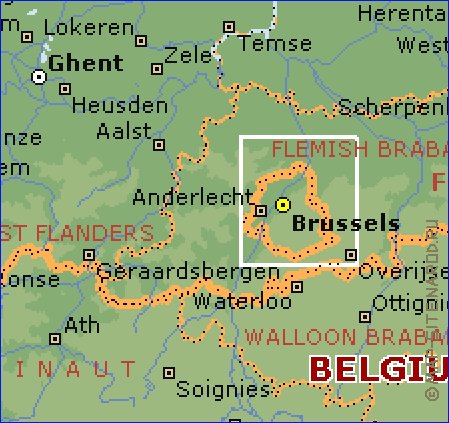 Administratives carte de Belgique en anglais