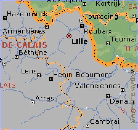 Administratives carte de Belgique en anglais