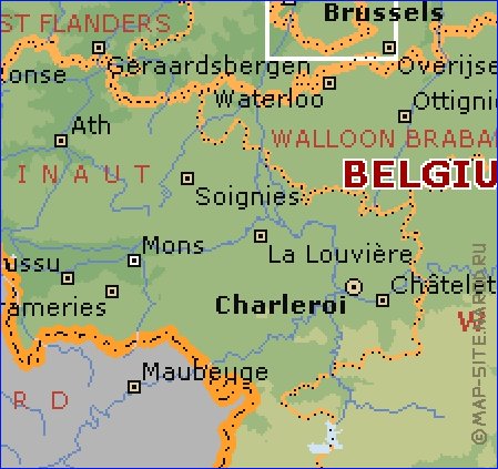 Administratives carte de Belgique en anglais