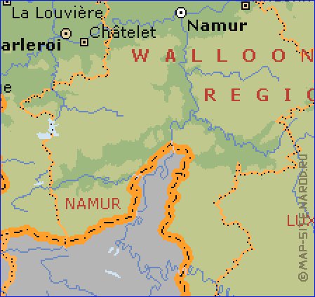 Administratives carte de Belgique en anglais