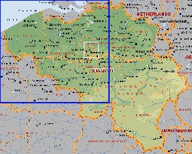 Administratives carte de Belgique en anglais