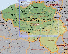 Administratives carte de Belgique en anglais