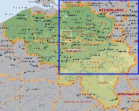 Administratives carte de Belgique en anglais