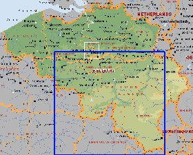 Administratives carte de Belgique en anglais