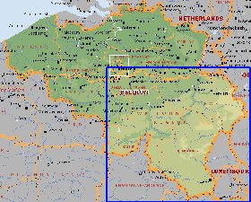 Administratives carte de Belgique en anglais