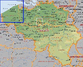 Administratives carte de Belgique en anglais