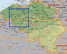 Administrativa mapa de Belgica em ingles