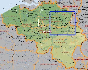 Administrativa mapa de Belgica em ingles