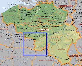 Administratives carte de Belgique en anglais