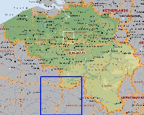 Administratives carte de Belgique en anglais