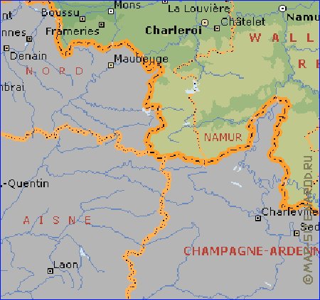 Administratives carte de Belgique en anglais