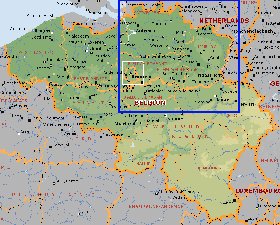 Administratives carte de Belgique en anglais