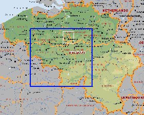 Administrativa mapa de Belgica em ingles