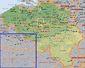 Administratives carte de Belgique en anglais