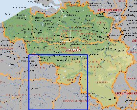 Administratives carte de Belgique en anglais