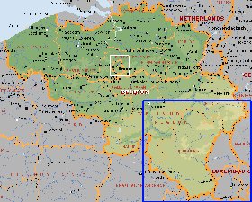 Administratives carte de Belgique en anglais