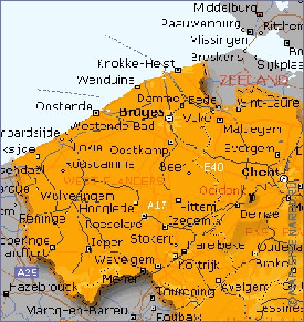 Administratives carte de Belgique