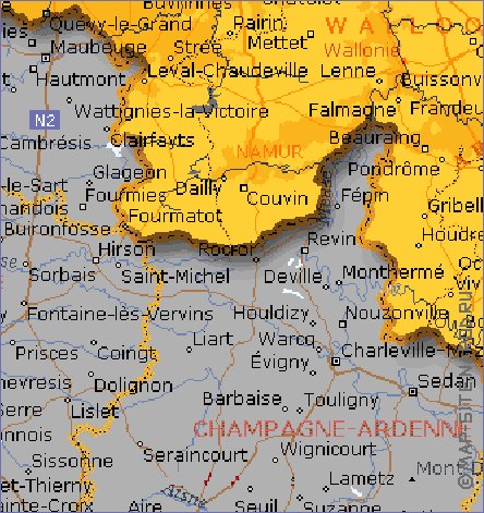 Administrativa mapa de Belgica