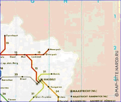 carte de des routes Belgique