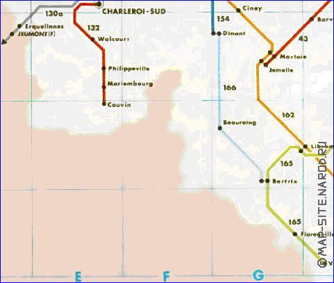 mapa de de estradas Belgica