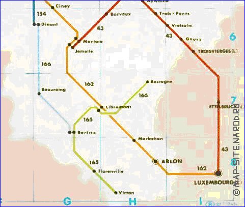 mapa de de estradas Belgica