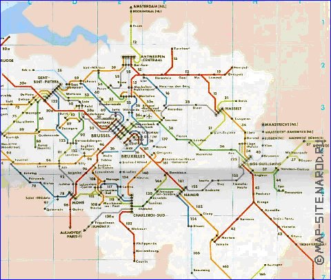 carte de des routes Belgique