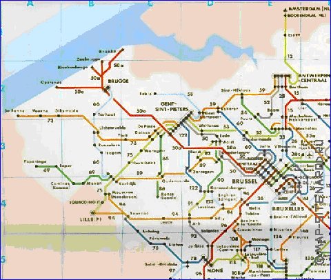 carte de des routes Belgique