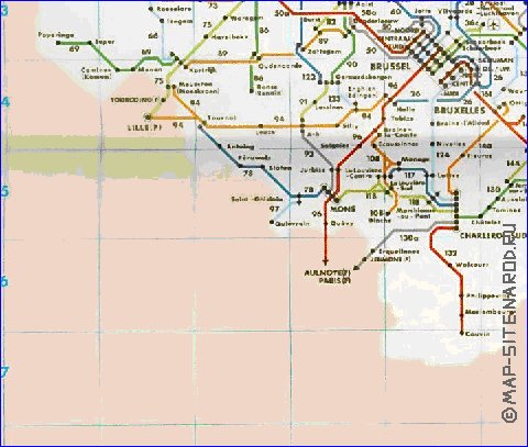 mapa de de estradas Belgica