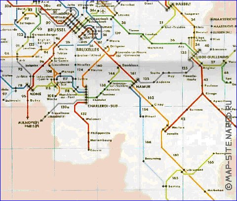 mapa de de estradas Belgica