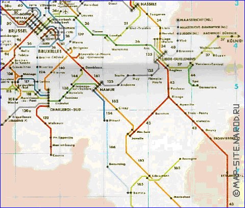 mapa de de estradas Belgica