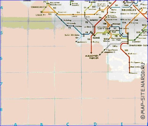 mapa de de estradas Belgica