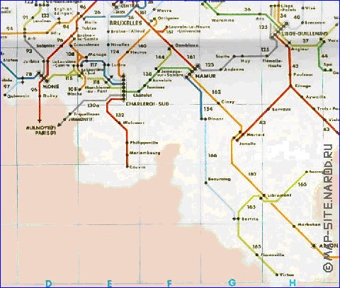 mapa de de estradas Belgica