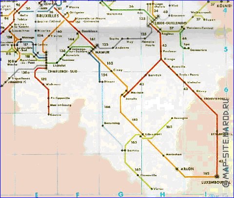 mapa de de estradas Belgica