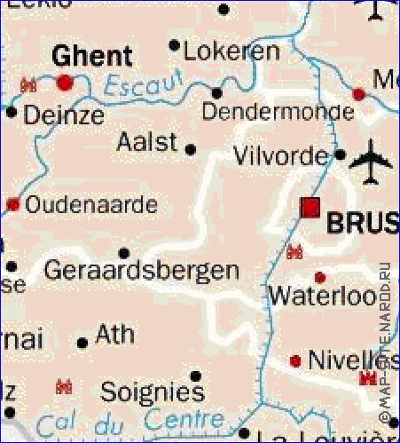 carte de Belgique en anglais
