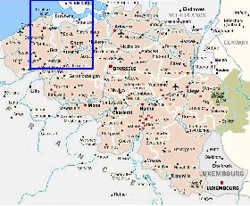 carte de Belgique en anglais