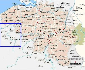 mapa de Belgica em ingles
