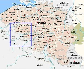 mapa de Belgica em ingles