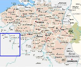 carte de Belgique en anglais