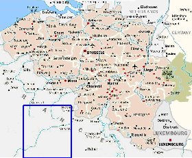 carte de Belgique en anglais