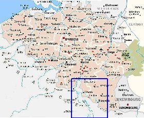 carte de Belgique en anglais